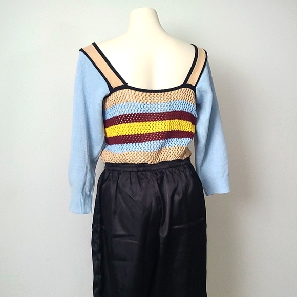 Boho Refashioned Vintage Knit & Satin Jumpsuit (M/L) - Picture 6 of 8